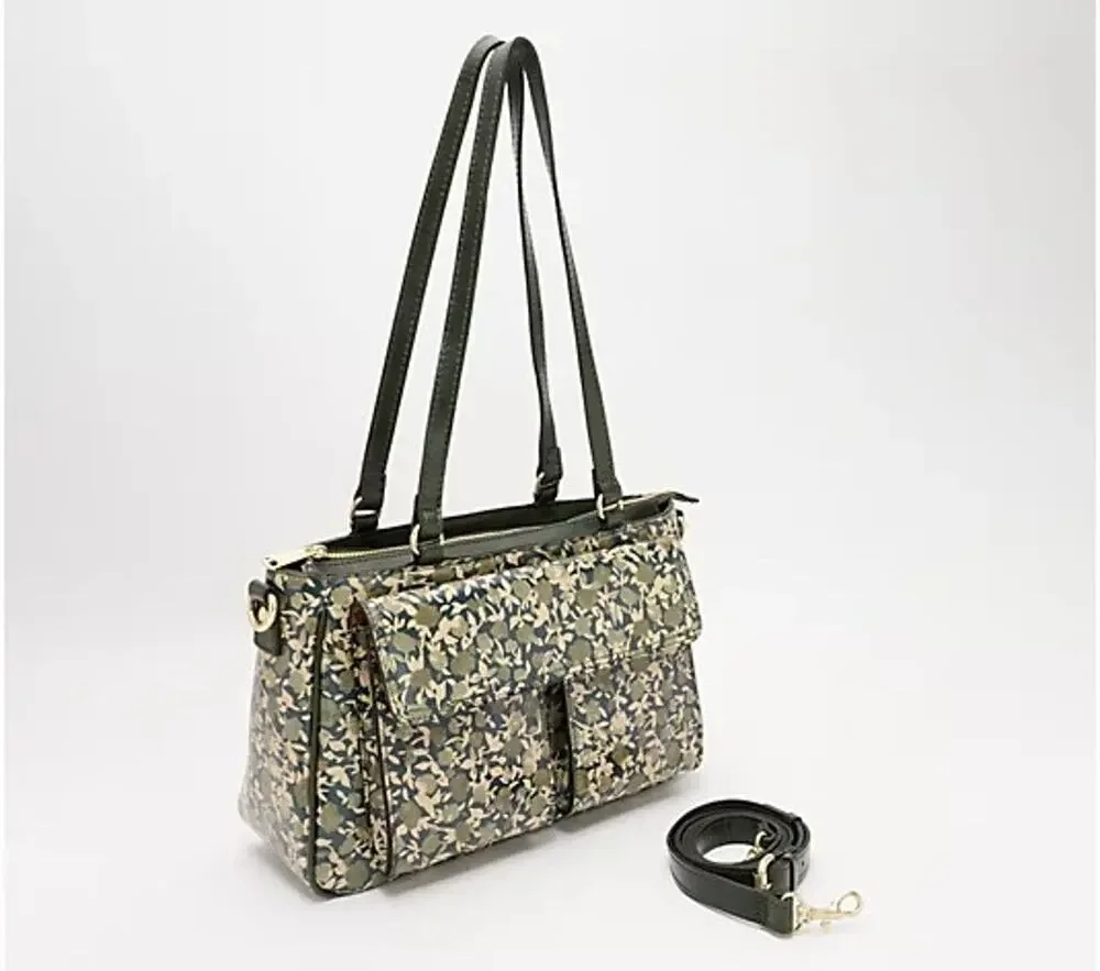 Patricia Nash Women Leather Rosetti Satchel Crossbody Olive Groves Bag A628958